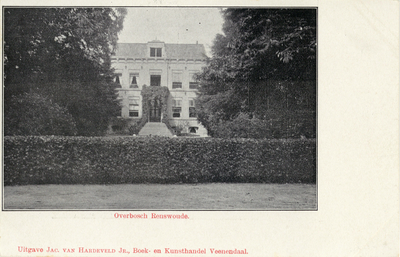 14027 Gezicht op de voorgevel van het herenhuis Overbosch met omringend park (Dorpsstraat 12-14) te Renswoude.N.B. Het ...